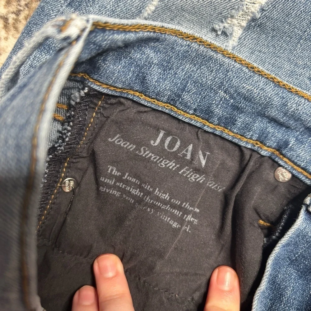 Black Orchid Joan Straight High Waisted Blue Distressed Skinny Jeans Size 24